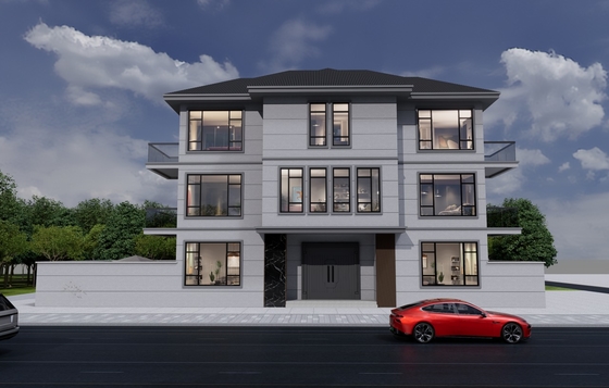Modern Three-storey Self-built Villa-with Drawing Processing/Customized Steel Building Structures ALC Board Prefabricated House