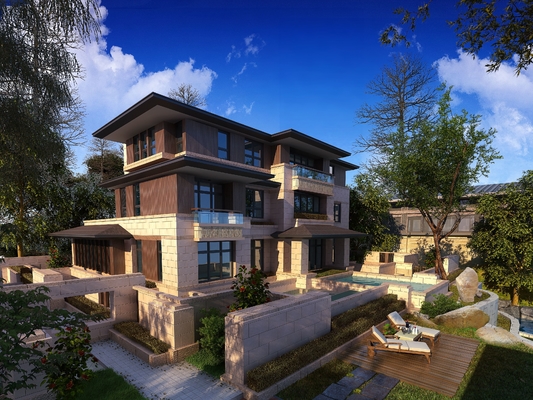 Luxury Modular Cheap Modern Style Villa House Kit Prefab Home Gauge Steel Structure Hotel House Villa for Holiday Vacation Hut