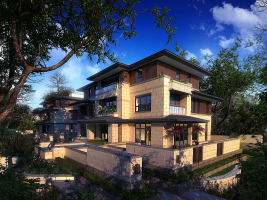 UPS Unique Design Ready-Made Prefabricated Steel Villa Water-Resistant Prefab Fiber Cement House for Family Living