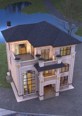 UPS Unique Design Ready-Made Prefabricated Steel Villa Water-Resistant Prefab Fiber Cement House for Family Living