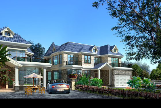 Ups Unique Design Water Resistant Ready Made Prefab Fiber Cement House Prefabricated Concrete Family Home