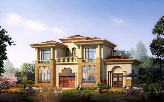 Ups Unique Design Water Resistant Ready Made Prefab Fiber Cement House Prefabricated Concrete Family Home
