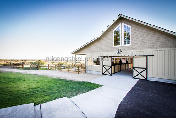 Modern Steel Horse Stable for Horse Riding Farmhouse Use Convenient Horse Riding House Warehouse Design