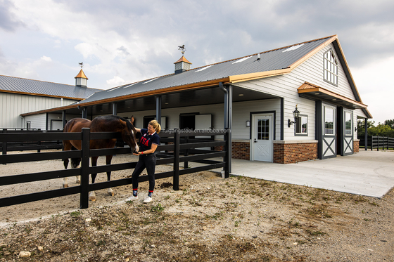 Modern Steel Horse Stable for Horse Riding Farmhouse Use Convenient Horse Riding House Warehouse Design