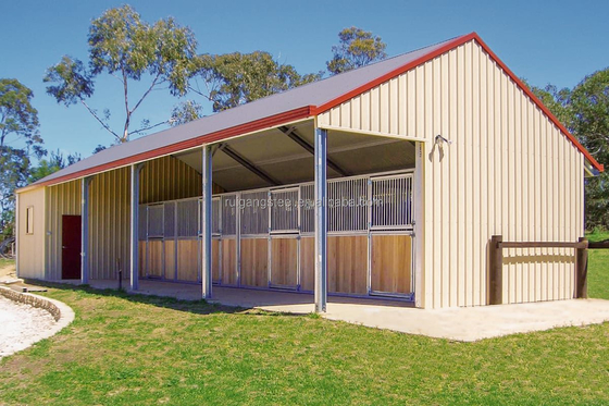 Modern Steel Horse Stable for Horse Riding Farmhouse Use Convenient Horse Riding House Warehouse Design