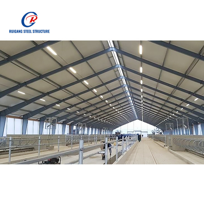 Customized Modern Farmhouse Prefab Steel Cowshed Goat House Sheep Shed Low-Cost Prefabricated Steel Structure Buildings