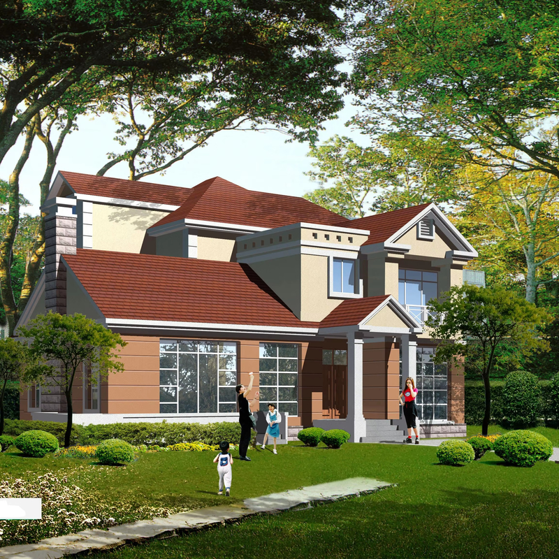 UPS Unique Design Ready-Made Prefabricated Steel Villa Water-Resistant Prefab Fiber Cement House for Family Living