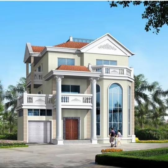 Ups Unique Design Water Resistant Ready Made Prefab Fiber Cement House Prefabricated Concrete Family Home
